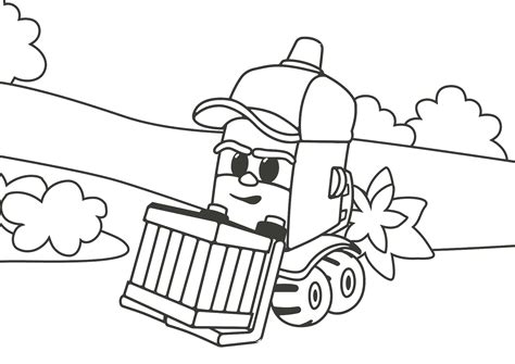 leo  truck coloring page color leo lifty  scoop