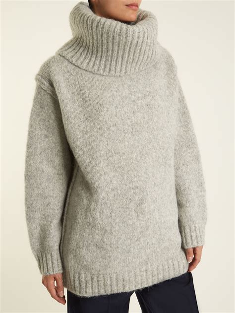ashia oversized roll neck alpaca blend sweater acne