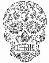 Dia Los Muertos Coloring Pages El Getcolorings Skull Color sketch template