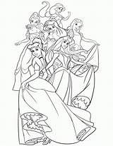 Coloring Princess Pages Disney Print sketch template