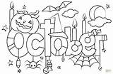 Pages October Halloween Coloring Color Kids Print Calendar Adults sketch template