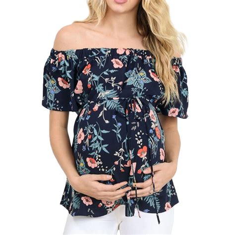 women s floral printed maternity tops casual breastfeeding off shoulder