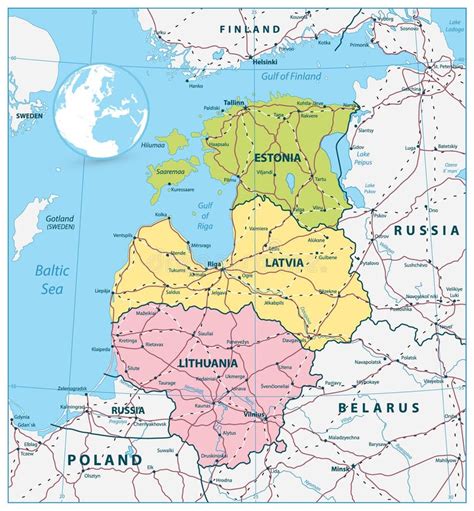 baltische land politische karte vektor abbildung illustration von politisch russland