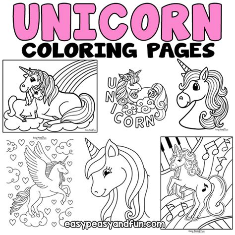 unicorn coloring pages 50 printable sheets easy peasy