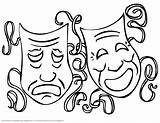 Coloring Pages Mask Gras Mardi Masks Kids Template Drama Tragedy Clip Comedy sketch template