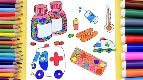 draw doctor medical kit  kids medical coloring pages art
