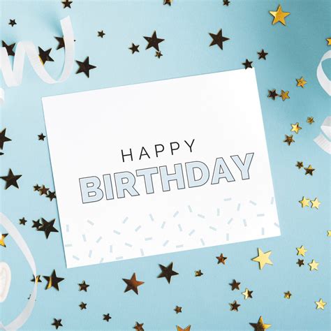 happy birthday gift card envelope printable blue birthday etsy