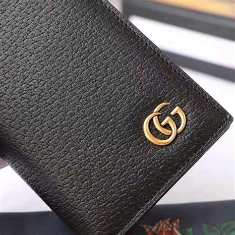 gucci gg unisex gg marmont leather long id wallet in black