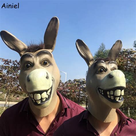 shrek   funny donkey mask animal latex full face adult cosplay