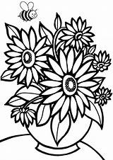 Coloring Flower Pages Printable Kids Cute Color Print Adults Craft sketch template