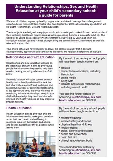 Statutory Relationships And Sex Education And Health Education