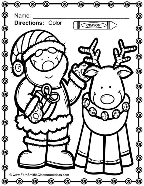 coloring christmas worksheet  kindergarten