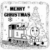 Coloring Thomas Pages Train Christmas Merry Print Printable Kids Friends Santa Trains Color Sheets Online Tank Engine Hat Snow Drawing sketch template