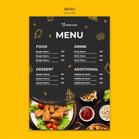 restaurant menu template psd