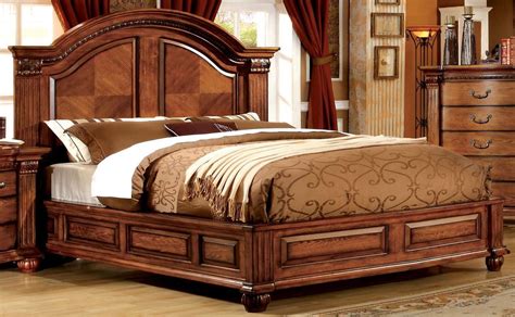 bellagrand antique tobacco oak cal king bed  furniture  america