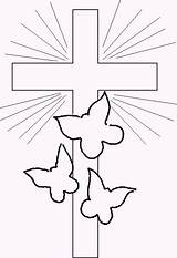 Coloring Pages Religious Easter Printable Cross sketch template