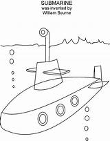 Submarine Coloring Pages Print Printable Color Inventions Kids Popular Pdf Open  sketch template