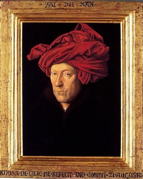 man   red turban restored jan van eyck painting renaissance portraits