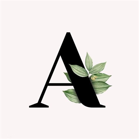botanical capital letter  vector premium image  rawpixelcom aum