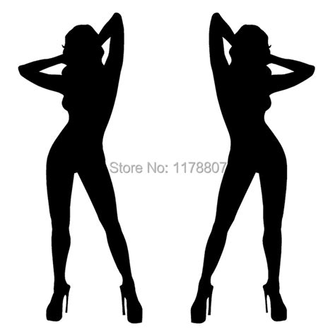 buy pair hot sexy girl silhouette sticker car rear