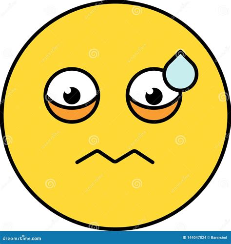 worried nervous emoji vector illustration stock vector illustration