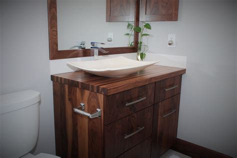 custom  walnut bathroom vanity  belak woodworking llc