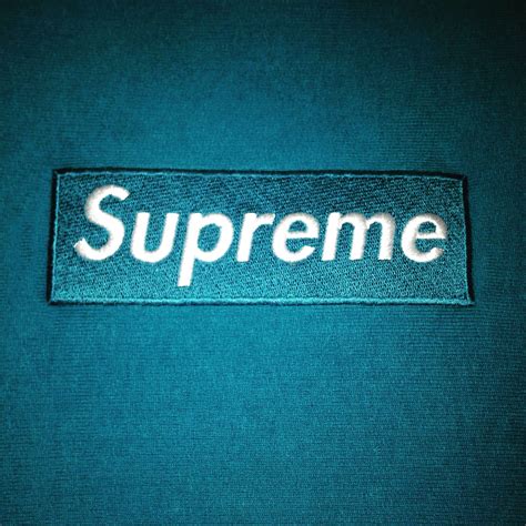 supreme teal box logo crewneck grailed