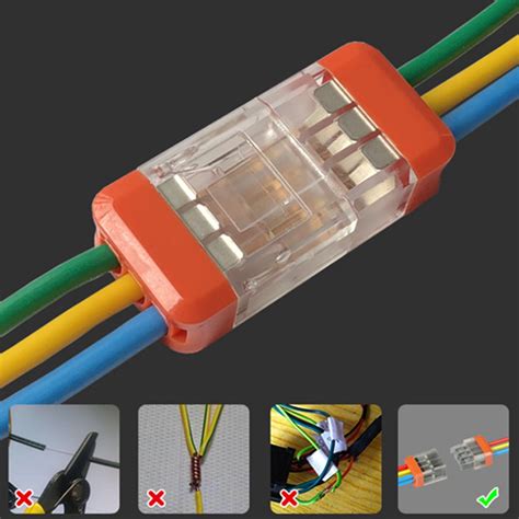 lt  pin quick wire connector universal compact electrical led light push  butt conductor