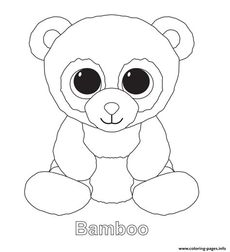 print bamboo beanie boo coloring pages ty beanie boos beanie boo party