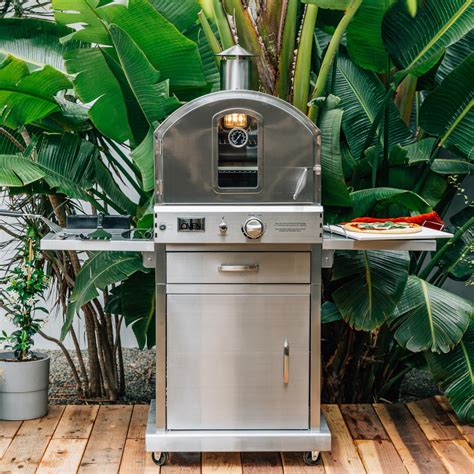 summerset freestanding natural gas outdoor pizza oven ships  propane  conversion fittings