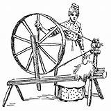 Spinning Wheel Clipart Cotton Drawing Gin Mill Clip Textile Cliparts Etc Sewing Silhouette Mending Library Usf Edu Medium sketch template
