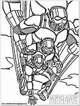 Coloring Wasp Getcolorings Pages Ant Man Color sketch template