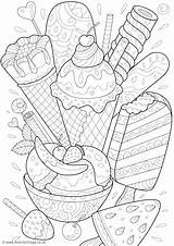 Colouring Ice Cream Doodle Pages Summer Kids Creams Become Member Log sketch template