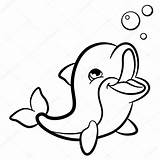 Dolphin Golfinho Schattige Delfino Kleurplaat Kleurplaten Animali Fofos Mignon Colouring Delfini Marini Golfinhos Mermaid Infantis Piccolo Desenho Dolfijn Marine Selvatici sketch template