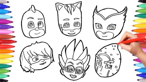 draw  pj masks faces pj masks characters pj masks