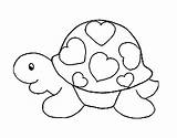 Coloring Turtle Hearts Pages Coloringcrew sketch template