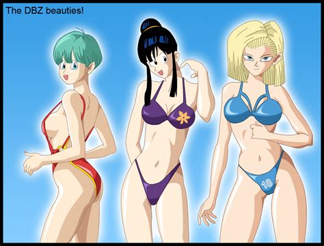 The Dbz Girls In Bikini By Dragonballaf On Deviantart