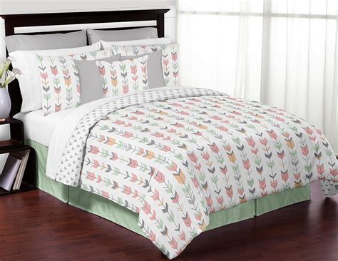 mint  coral bedding   home