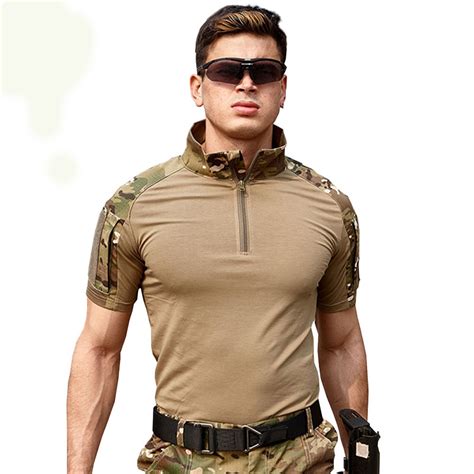 New Men Summer T Shirt Tactical Short Sleeve Military Camouflage Cotton