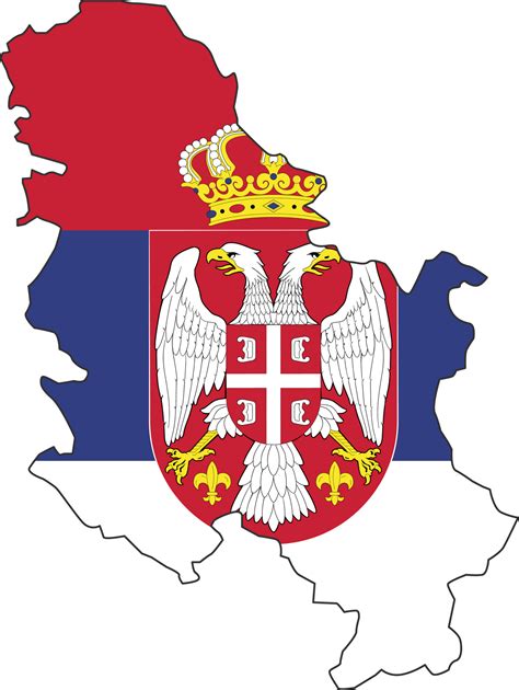 serbia map city color  country flag  png