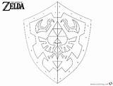Zelda Shield Coloring Legend Pages Link Printable Links Kids sketch template
