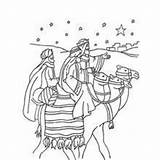 Three Wise Men Coloring Journey Pages Hellokids Kings Celebration sketch template