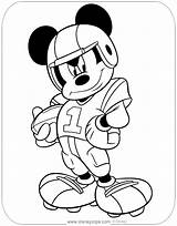 Mickey Coloring Mouse Football Pages Disney Pdf Standing sketch template