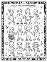 Coloring Diversity Colouring Pages Differences Series Shows Inclusion Something sketch template
