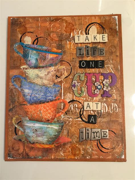 tim holtz tea time die  gelli plate background papers mixed media
