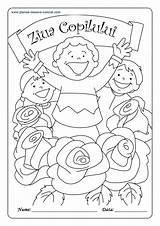Colorat Ziua Copilului Planse Desene Iunie Educatiei Pamantului Aprilie Romaniei Educative sketch template