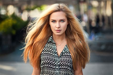 wallpaper model blonde long hair women outdoors face