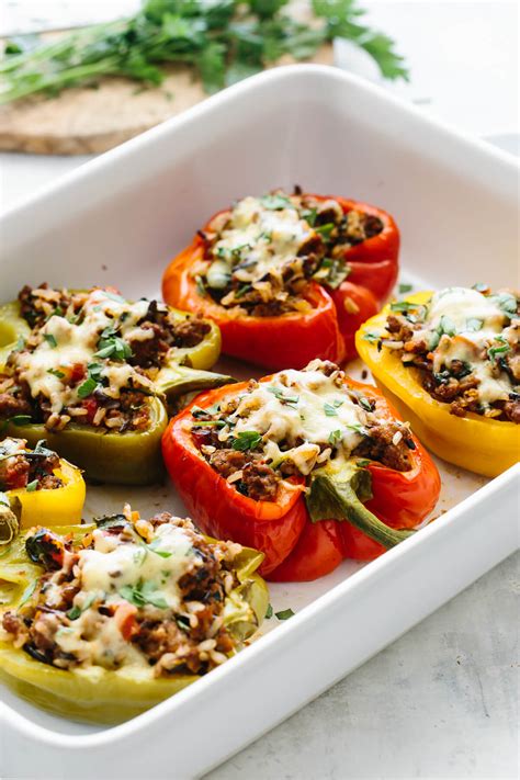 stuffed peppers meal prep tips downshiftology