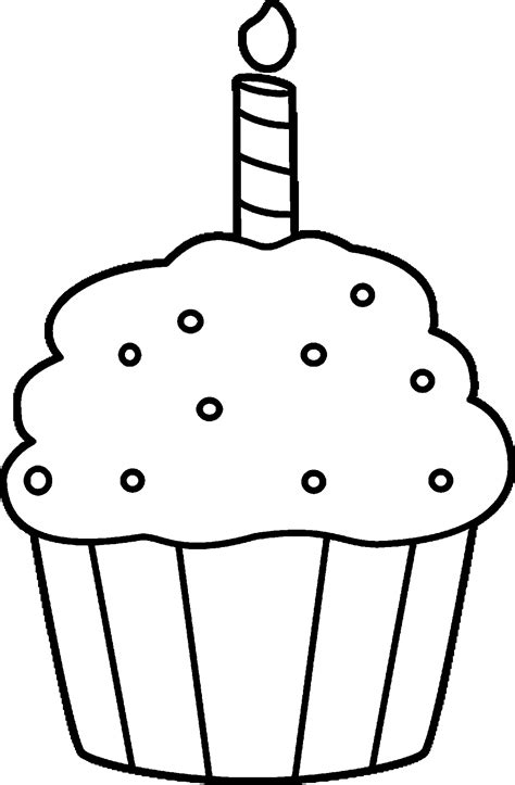 birthday cupcake coloring page printable boringpopcom