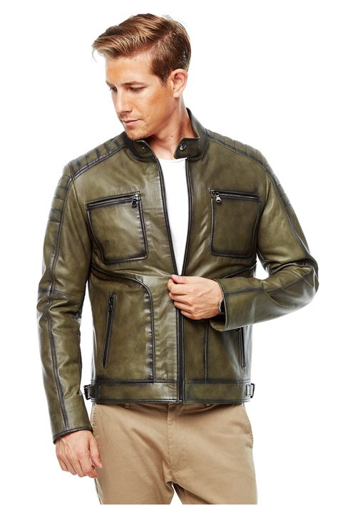 mens green leather jacket  fashion leather jacket usa
